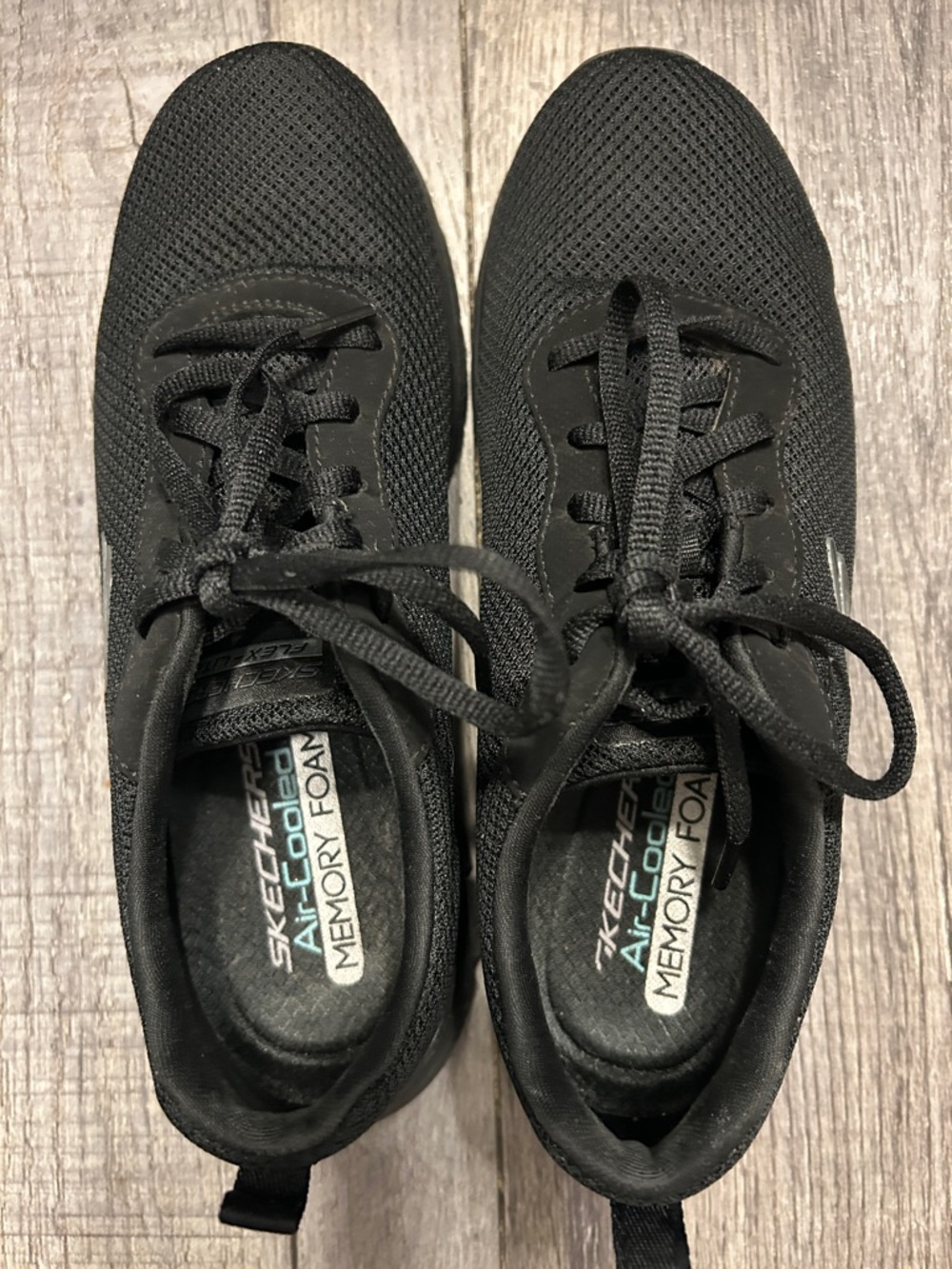 Skechers Black Breathable Mesh Trainers